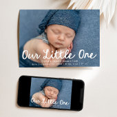 Our Little One Handwritten Script Photo Birth 案内状