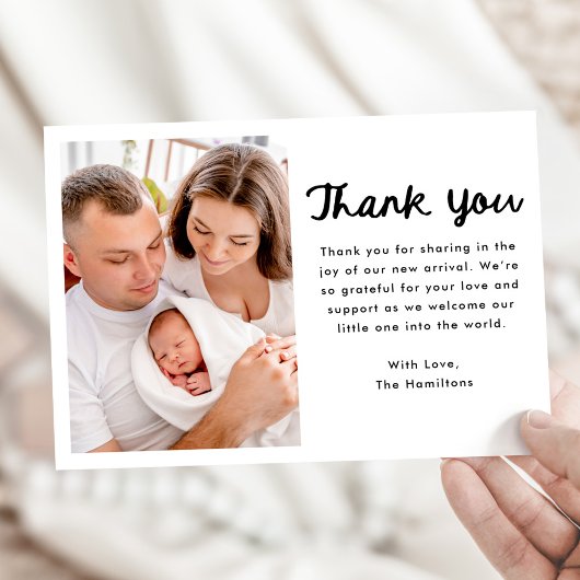 Our Little One Handwritten Script Photo Birth 案内状