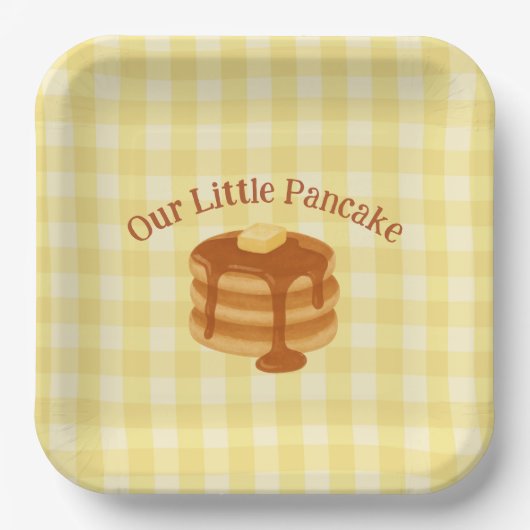 Our Little Pancake Brunch Theme Baby Shower ペーパープレート (正面)