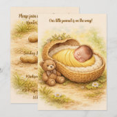 Our Little Peanut Baby Digital Download Invitation 招待状 (正面/裏面)