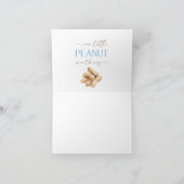 Our Little Peanut Boy Blue Gingham Baby Shower サンキューカード (内部)