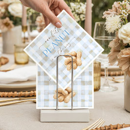 Our Little Peanut Boy Blue Gingham Baby Shower スタンダードカクテルナプキン