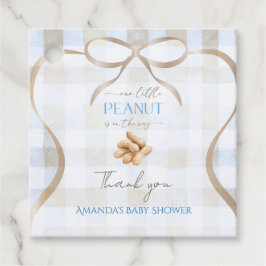 Our Little Peanut Boy Blue Gingham Baby Shower フェイバータグ