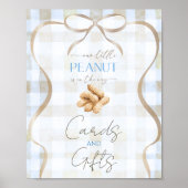 Our Little Peanut Boy Blue Gingham Baby Shower ポスター (正面)