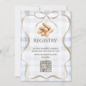 Our Little Peanut Boy Blue Gingham Baby Shower 招待状 (裏面)