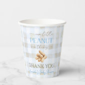 Our Little Peanut Boy Blue Gingham Baby Shower 紙コップ (正面)