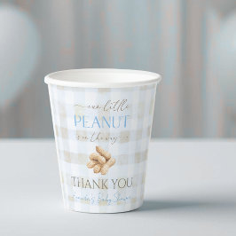 Our Little Peanut Boy Blue Gingham Baby Shower 紙コップ