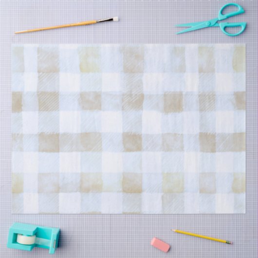 Our Little Peanut Boy Blue Gingham Baby Shower 薄葉紙 (クラフト)