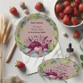 Our Little Pumpkin 1st Birthday Fall Wreath Purple ペーパープレート