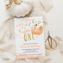 Our Little Pumpkin 1st Birthday Invitation Fall 