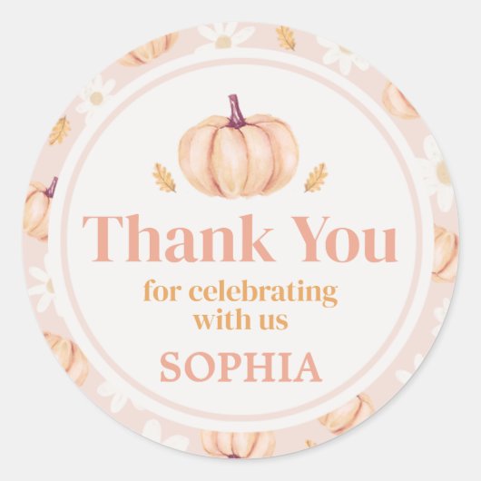 Our Little Pumpkin Birthday Party ラウンドシール (正面)