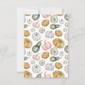 Our Little Pumpkin Boho Fall Birthday Party サンキューカード (裏面)