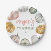 Our Little Pumpkin Cute Fall Birthday Party ペーパープレート (正面)