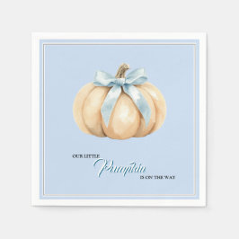 Our Little Pumpkin Fall Baby Shower Blue Baby Boy スタンダードカクテルナプキン