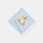Our Little Pumpkin Fall Baby Shower Blue Baby Boy スタンダードカクテルナプキン (角)