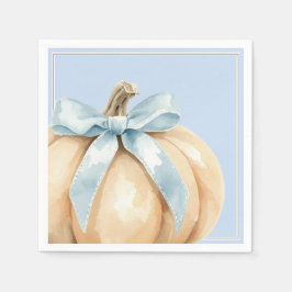 Our Little Pumpkin Fall Baby Shower Blue Baby Boy スタンダードカクテルナプキン