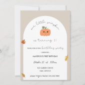 Our Little Pumpkin First Birthday Invitation 招待状 (正面)