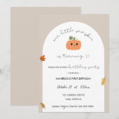 Our Little Pumpkin First Birthday Invitation 招待状 (正面/裏面)