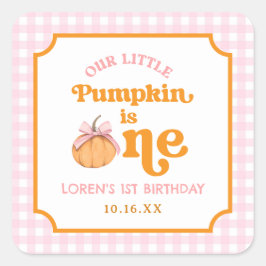 Our Little Pumpkin Girl 1st Birthday Party スクエアシール