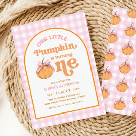 Our Little Pumpkin Girl 1st Birthday Party 招待状