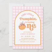 Our Little Pumpkin Girl 1st Birthday Party 招待状 (正面)