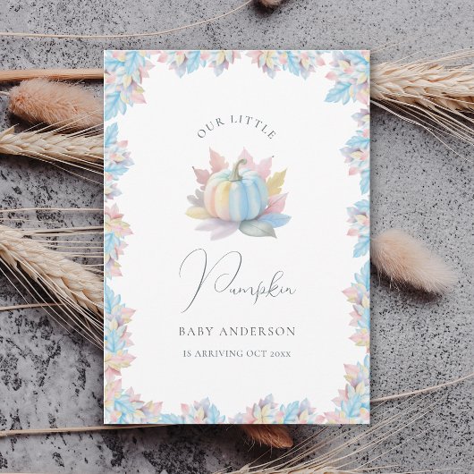 Our Little Pumpkin is Arriving Fall Baby Arrival 案内状