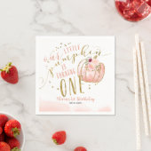 Our Little Pumpkin Is Turning One 1st Birthday スタンダードカクテルナプキン (インサイチュ)