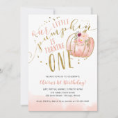 Our Little Pumpkin Is Turning One 1st Birthday 招待状 (正面)