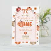 Our Little Pumpkin is turning one birthday party 招待状 (スタンド正面)