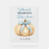 Our Little Pumpkin on the Way Fall Baby Shower アクリルサイン (正面)