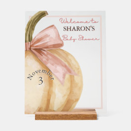 Our Little Pumpkin on the Way Fall Baby Shower アクリルサイン