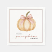Our Little Pumpkin on the Way Fall Baby Shower スタンダードカクテルナプキン (正面)