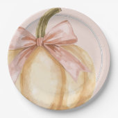 Our Little Pumpkin on the Way Fall Baby Shower ペーパープレート (正面)