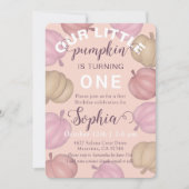 Our Little Pumpkin Pastel Fall Birthday 招待状 (正面)