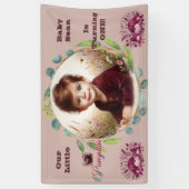 Our Little Pumpkin Purple 1st Birthday Fall Wreath 横断幕 (縦)