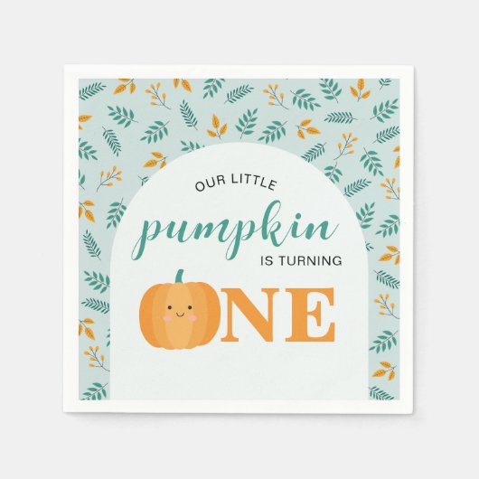 Our Little Pumpkin Turning One 1st Birthday  スタンダードカクテルナプキン (正面)