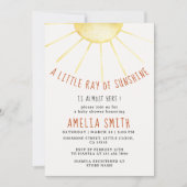 Our Little Ray of Sunshine Baby Shower Invitation 招待状 (正面)