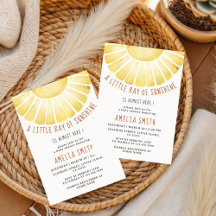 Our Little Ray of Sunshine Baby Shower Invitation