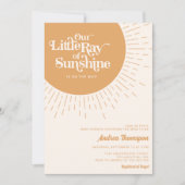 Our Little Ray of Sunshine Boho Baby Shower 招待状 (正面)