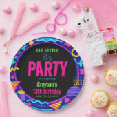 our little Retro Neon 80's Birthday Party ペーパープレート (パーティー)