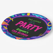 our little Retro Neon 80's Birthday Party ペーパープレート (アングル)