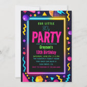our little Retro Neon 80's Birthday Party 招待状 (正面)