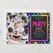 our little Retro Neon 80's Birthday Party photo 招待状 (正面)