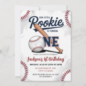 Our Little Rookie is Turning One Baseball Birthday 招待状 (正面)
