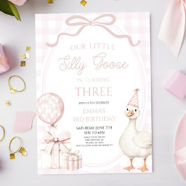 Our Little Silly Goose Pink Birthday Party 招待状