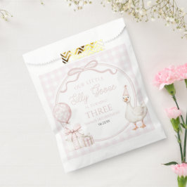 Our Little Silly Goose Pink Bow Birthday Party フェイバーバッグ