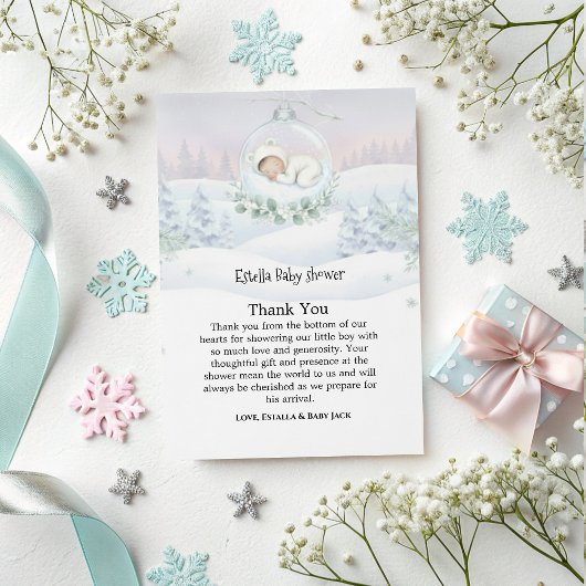 Our Little Snowbaby is on the way Thank You Card サンキューカード