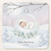 Our Little Snowbaby is on the way Winter Drinkware スクエアペーパーコースター (正面)