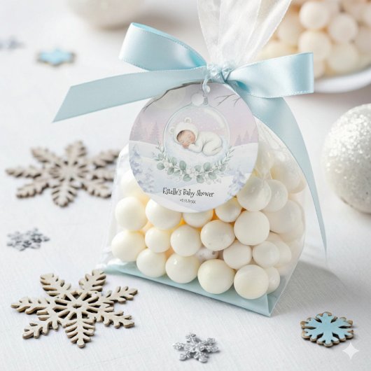 Our Little Snowbaby is on the way Winter Favor フェイバータグ