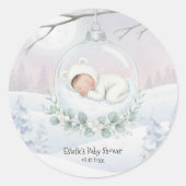 Our Little Snowbaby is on the way Winter Seal ラウンドシール (正面)